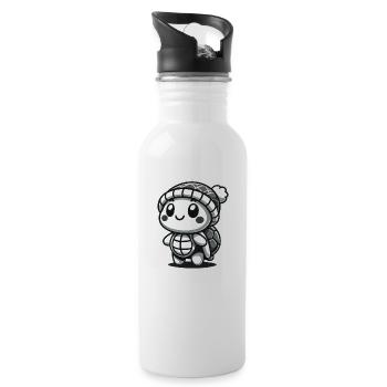 Curious Turtle - Hat Explorer - Trinkflasche mit integriertem Trinkhalm - Weiß - Rechts