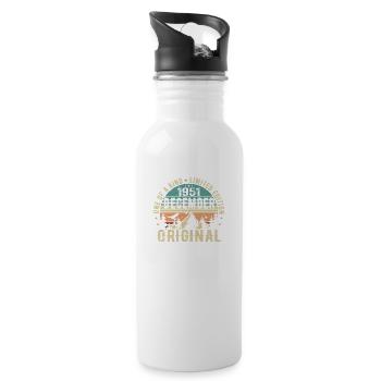 Légendes Anniversaire Décembre 1951 Naissance Cadeau - Gourde avec paille intégrée - blanc - Droite