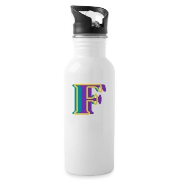 Letter f multicoloured - original gift idea - Water bottle with straw - white - Right