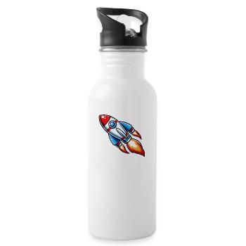 rocket - Water bottle with straw - white - Right