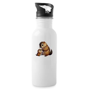 Marmotte des Alpes Murmeltier - Gourde avec paille intégrée - blanc - Droite