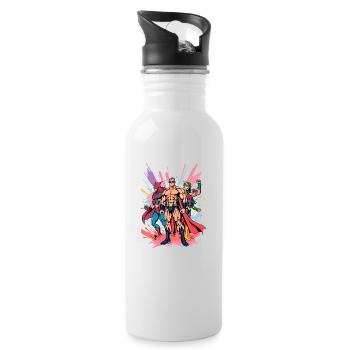 Hero 3 - Trinkflasche mit integriertem Trinkhalm - Weiß - Rechts