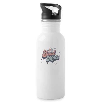 Sweet Soul Mate Valentine's Day Love Friendship - Water bottle with straw - white - Right