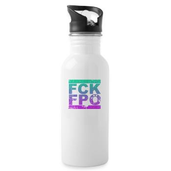 FCK FPÖ - Montrer l’exemple contre la droite (vintage) - Gourde avec paille intégrée - blanc - Droite