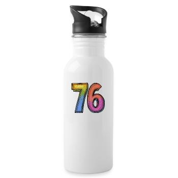 76 Nombre Coloré - Gourde avec paille intégrée - blanc - Droite
