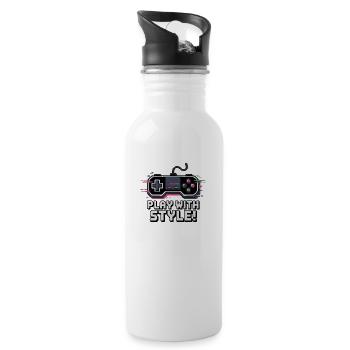 VIDEO GAME CONTROLLERS - Water bottle with straw - white - Right