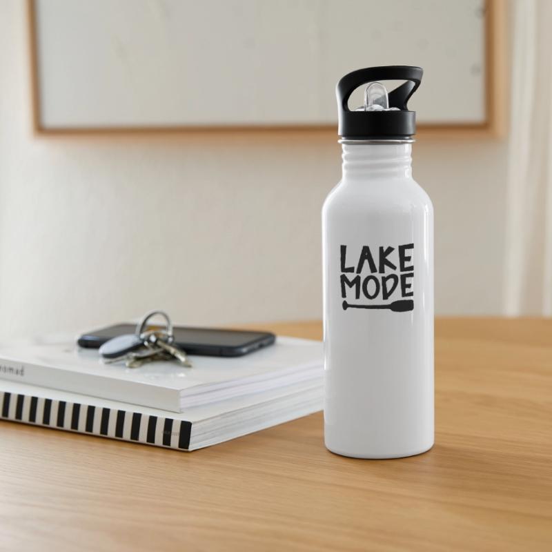 Lake Mode Adventure PaddleMotivation Design Water bottle with straw