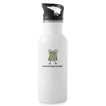 Overstimulated Frog - Gift Idea - Gift - Water bottle with straw - white - Right