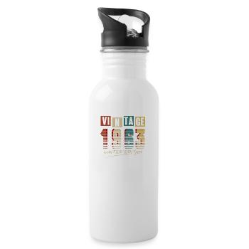 Vintage 1963: Limited Edition - 62nd Anniversary. - Water bottle with straw - white - Right
