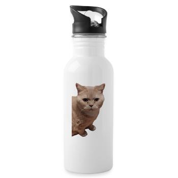 britisch Kurzhaar Katze Katzen - Trinkflasche mit integriertem Trinkhalm - Weiß - Rechts