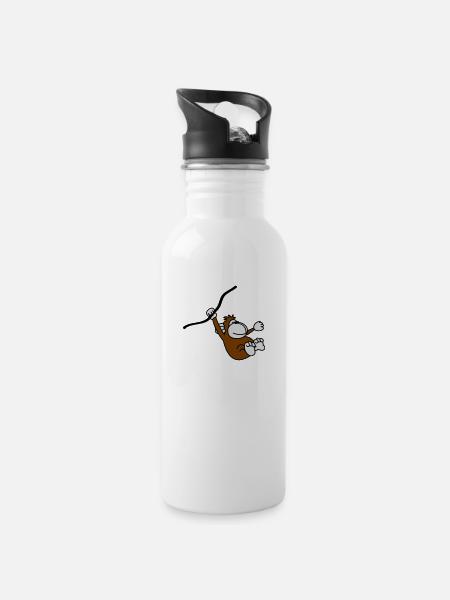 ape - Water bottle with straw - white