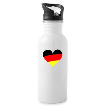 Heart Germany - Trinkflasche mit integriertem Trinkhalm - Weiß - Rechts