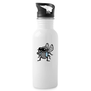 cool_fly_3c_white - Water bottle with straw - white - Right