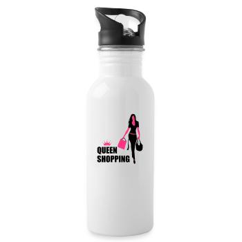 Queen Shopping Crown - Water bottle with straw - white - Right
