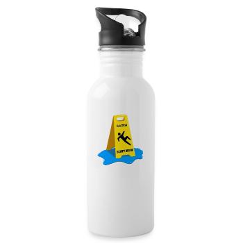 Caution Sloppy Drunk - Water bottle with straw - white - Right