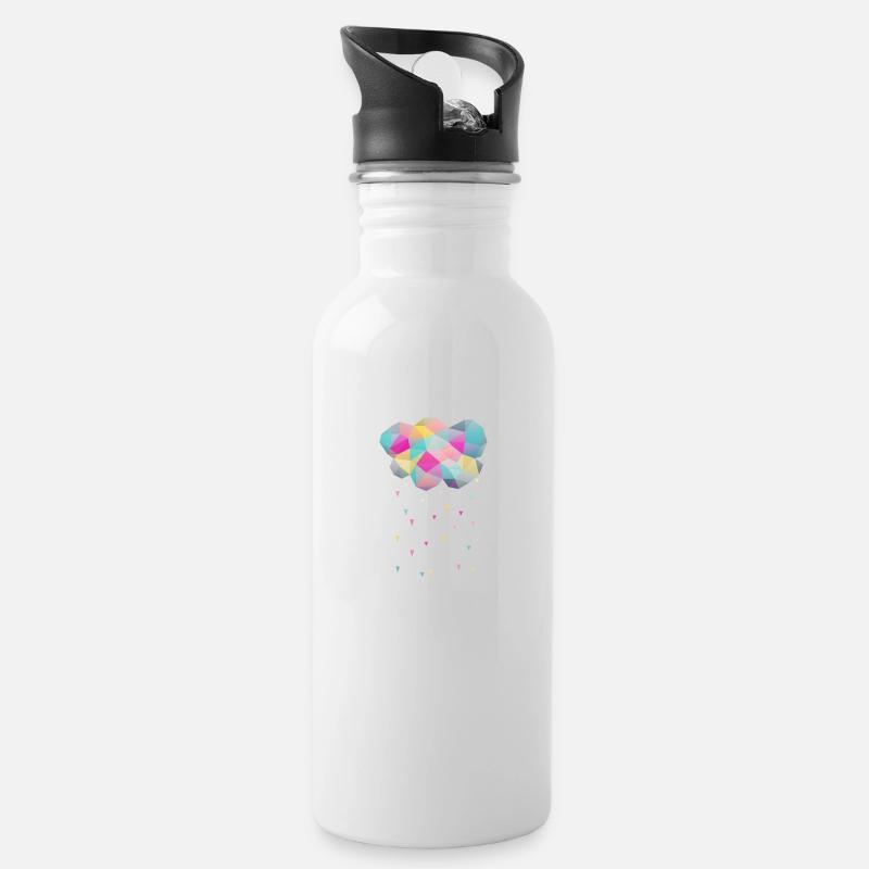 WOLKE - Trinkflasche mit integriertem Trinkhalm - Weiß