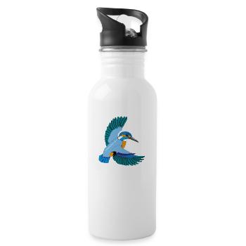 Eisvogel - Trinkflasche mit integriertem Trinkhalm - Weiß - Rechts