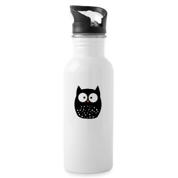 Hibou - Gourde avec paille intégrée - blanc - Droite