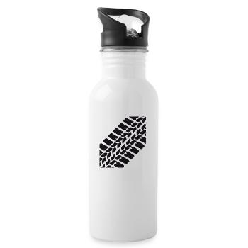 trackz - Trinkflasche mit integriertem Trinkhalm - Weiß - Rechts