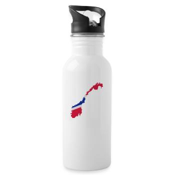 Norwegen - Trinkflasche mit integriertem Trinkhalm - Weiß - Rechts
