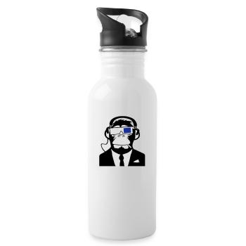 3D Ape Monkey Electroclub Casque motif - Gourde avec paille intégrée - blanc - Droite