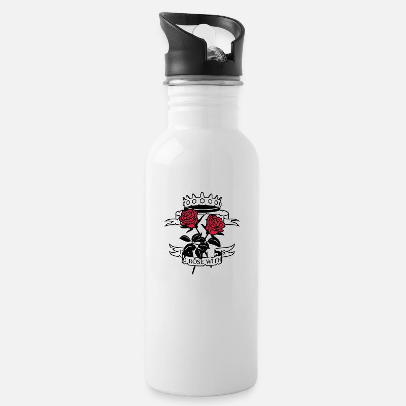 psychedelic_sun_201007 - Water bottle with straw - white