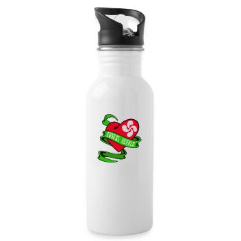 basque heart - Gourde avec paille intégrée - blanc - Droite