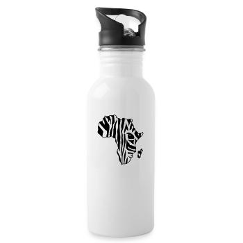 Zebra Afrika / Africa zebra (2c) - Water bottle with straw - white - Right