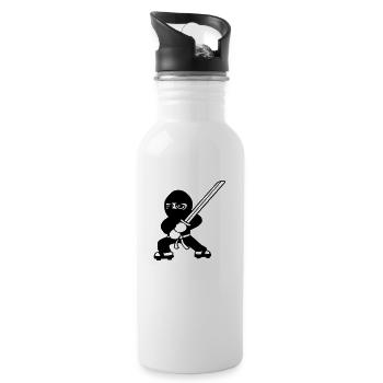 ninja katana - Water bottle with straw - white - Right