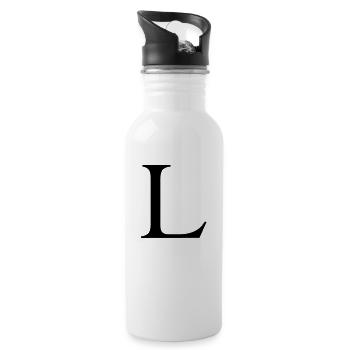l - Trinkflasche mit integriertem Trinkhalm - Weiß - Rechts