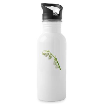 Maiglöckchen Frühling - Trinkflasche mit integriertem Trinkhalm - Weiß - Rechts