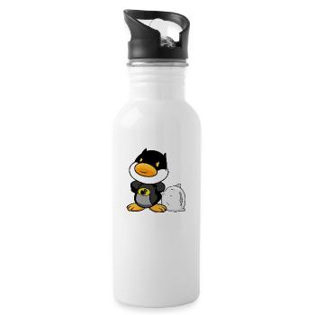 Bettmann duck, super hero, duck, tired! -Love tea - Water bottle with straw - white - Right