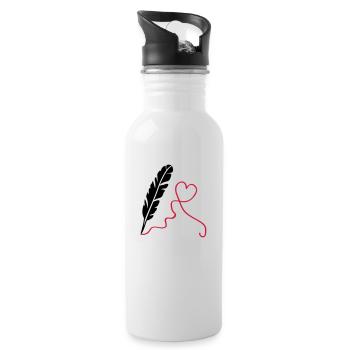 feder_love_2 - Water bottle with straw - white - Right