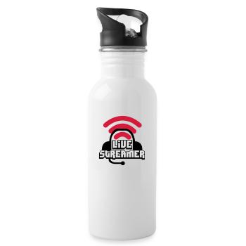 Live Streamer - Trinkflasche mit integriertem Trinkhalm - Weiß - Rechts