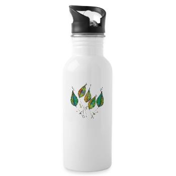 Leaves - Water bottle with straw - white - Right