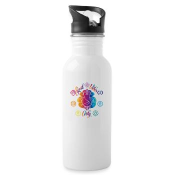 Good Vibes Only - Water bottle with straw - white - Right