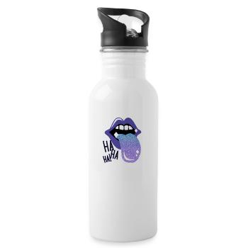 The Big Laugh - Water bottle with straw - white - Right