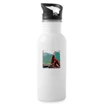 Woman in rear door - Water bottle with straw - white - Right