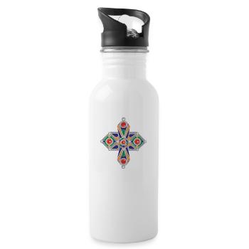 Bijoux kabyle - Gourde avec paille intégrée - blanc - Droite