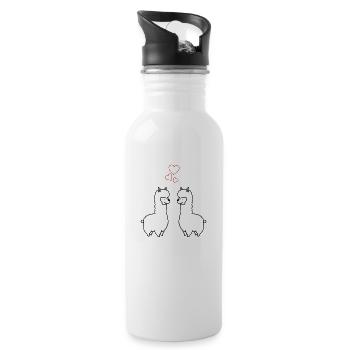 Alpaca Love - Water bottle with straw - white - Right