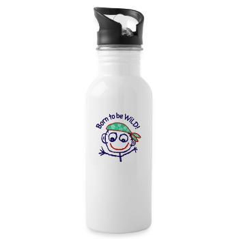 Pirate Headscarf Comic Graffiti Sea - Water bottle with straw - white - Right