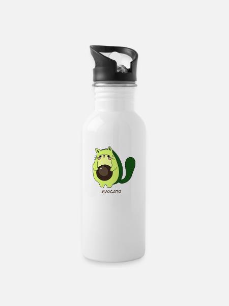 Avocato – The sweetest fusion - Water bottle with straw - white
