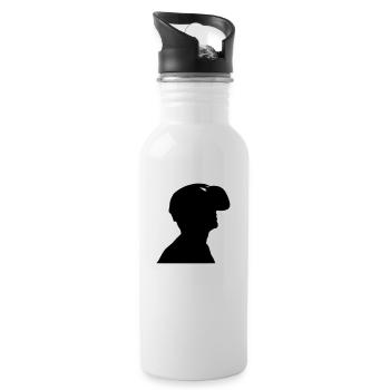 VR Glasses virtual reality Gamer Man Gaming Vector - Water bottle with straw - white - Right
