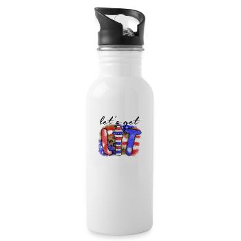 Let's Get Lit - Water bottle with straw - white - Right