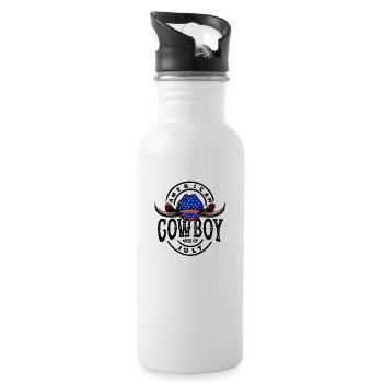 American Cowboy 4th Of July - Water bottle with straw - white - Right
