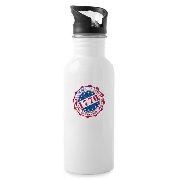 4th of July Stamp - Water bottle with straw - white - Right