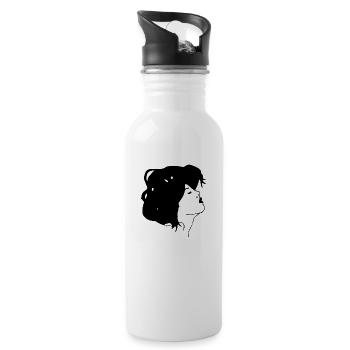 la femme en noir - Gourde avec paille intégrée - blanc - Droite