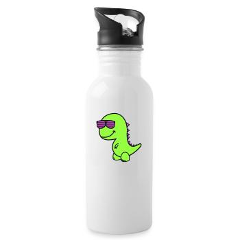 Cool Dino - Trinkflasche mit integriertem Trinkhalm - Weiß - Rechts