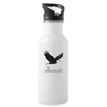BIRDSHIT EAGLE - COLOR - Water bottle with straw - white - Right