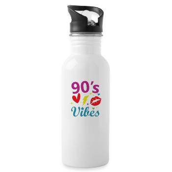 Proverbes des années 1990 Idée cadeau des années 90 - Gourde avec paille intégrée - blanc - Droite